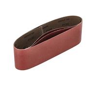 Mirka Red 3 pièces bandes abrasives en tissu 75x533mm / grain P120 / bande abrasive de haute qualité pour ponceuses à bande/pour le ponçage du bois et du métal