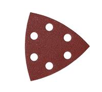 Mirka Red Ponceuse Delta Papier abrasif Bois Triangles de ponçage / 93x93x93 mm/autoagrippant / 6 trous/grain P80 / 5 pièces/pour poncer le bois, le métal, le plastique