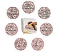 Mirka Ultimax Ligno Disques abrasifs Ø 125 mm auto-agrippant/Pack mixte 10 de chaque grain P40, P60, P80, P120, P150, P180, P240 / 70 pcs/Pour ponceuses excentriques 125 mm