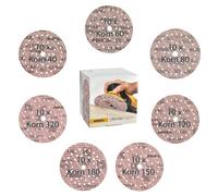 Mirka Ultimax Ligno Disques abrasifs Ø 150 mm auto-agrippant/Pack mixte 10 de chaque grain P40, P60, P80, P120, P150, P180, P320 / 70 pcs/Pour ponceuses excentriques 150 mm