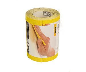 Mirka Yellow Papier abrasif rouleau / 115mm x 5m / P240 /Ponçage de bois dur, bois tendre, peinture, mastic, plastique / 1 rouleau