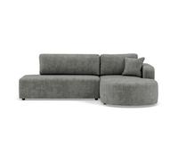 Miro - Canapé d'angle droit 4 places convertible avec coffre en velours texturé