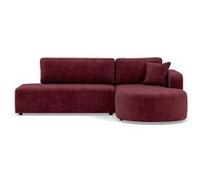 Miro - Canapé d'angle droit 4 places convertible avec coffre en velours texturé