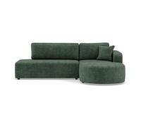 Miro - Canapé d'angle droit 4 places convertible avec coffre en velours texturé