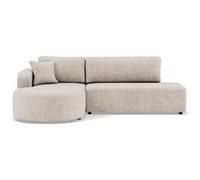 Miro - Canapé d'angle gauche 4 places convertible avec coffre en velours texturé