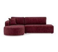Miro - Canapé d'angle gauche 4 places convertible avec coffre en velours texturé