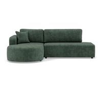 Miro - Canapé d'angle gauche 4 places convertible avec coffre en velours texturé