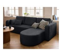 Best mobilier Canapé d'angle réversible Miro 4 places convertible coffre velours Gris Anthracite