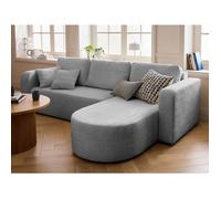Miro - canapé d'angle réversible - 4 places - convertible avec coffre - en velours texturé - Gris