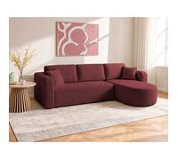 Best mobilier - Canapé d'angle Miro 4 places réversible convertible avec coffre velours Prune