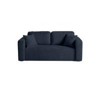 Bestmobilier Canapé Miro 2 places en velours texturé Bleu