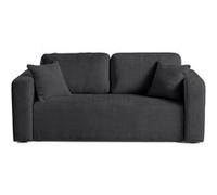 Miro - canapé droit 2 places - en velours texturé - Gris Anthracite