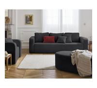 Miro - canapé droit 3 places - convertible avec coffre - en velours texturé
