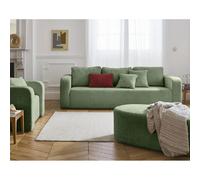 Miro - canapé droit 3 places - convertible avec coffre - en velours texturé