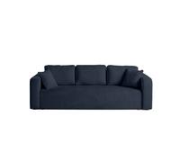 Best Mobilier Canapé droit Miro 3 places convertible avec coffre velours texturé Bleu
