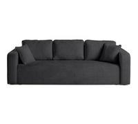 Best mobilier Canapé droit 3 places Miro convertible avec coffre en velours texturé Gris Anthracite