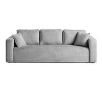Best Mobilier Canapé droit 3 places Miro convertible avec coffre en velours texturé Gris