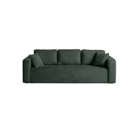 Best mobilier Canapé droit convertible Miro 3 places avec coffre en velours texturé Vert