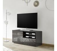 MIRO Petit meuble TV 1 porte 1 tiroir Noir