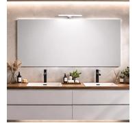 Kiamami Valentina - Miroir 120x70 avec Bordure en Fil Brillant et Lampe chromée