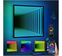 Miroir 3D Infinity Tunnel Lampe LED Changeante Veilleuse Sensorielle Décor pour Maison Bureau Salon Fête