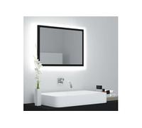 Miroir à LED de salle de bain Noir 60x8,5x37 cm Acrylique