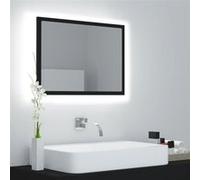 vidaXL Miroir à LED de Salle de Bain Miroir Mural Miroir de Maquillage Eclairage Lumineux Maison Intérieur Noir 60x8,5x37 cm Acrylique