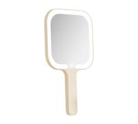 Miroir à main avec 3 couleurs de lumière, miroir de poche lumineux, léger et portable pour application de maquillage, coiffure, rasage