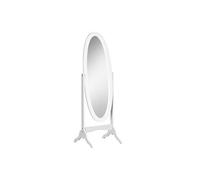 Miroir à pied ovale style shabby chic inclinaison réglable dim. 47L x 45l x 154H cm MDF blanc