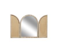 Miroir à volet effet bois et façades en rotin - MAYA -