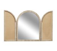 Miroir à volet effet bois et façades en rotin - MAYA