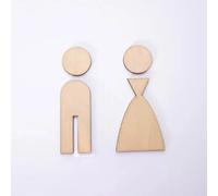 Miroir acrylique 3D en bois, décoration de mariage, plaque de porte de toilette, salle de bain, WC, autocollant mural de style moderne, décoration d'intérieur~01377