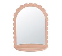 Miroir arche festonné avec étagère vieux rose 31x40 30.7x40x10.8cm Rose