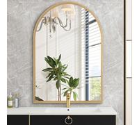 Miroir arqué pour Le Mur, Miroir à Cadre en métal brossé, Miroir de Salle de Bain arqué pour Le Salon, la Chambre, la cheminée, l'entrée et Le Couloir, décoration intérieure 40 x 50CM