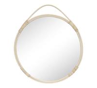 Miroir avec bord en rotin rond House Nordic Malo Beige 50x50x2 cm