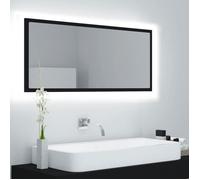 Miroir avec éclairage LED-Miroir à LED de salle de bain Noir 100x8,5x37 cm Acrylique