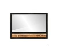 vidaXL Miroir avec étagère Manguier – Verre et bois massif manguier – pour salle de bain