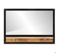 vidaXL Miroir avec étagère Manguier – Verre et bois massif manguier – pour salle de bain