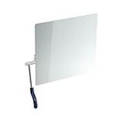 miroir basculant Hewi 802.01.100L50 725x741x73mm, levier à gauche, bleu acier