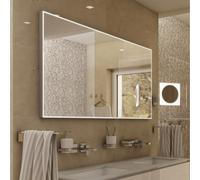 Miroir carré avec éclairage LED 120x70 cm, capteur tactile, cadre en aluminium (ZP13006VX)