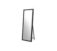 Miroir carré, miroir pleine longueur en bois massif, LINFE, noir, 160 × 50 × 4,5 cm, sur pied ou mural, polyvalent pour de multiples configurations Noir