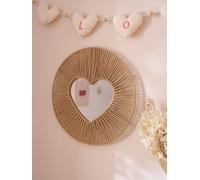 Miroir coeur en corde de papier beige TU