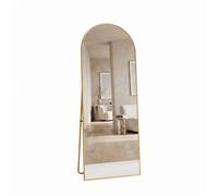 Miroir Complet arqué 162x53 cm, Miroirs sur Pied, Grand Miroirs de Sol Pleine Longueur, Elliptique, pour Chambre Salon Entree, Doré