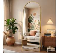 Miroir Complet arqué 162x53cm - Grand Miroirs de Sol Pleine Longueur - Miroir sur Pied bombé - pour Chambre Salon Entree - Doré