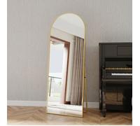 Miroir Complet arqué, 60x165 cm, Grand Miroir sur Pied bombé, Pour Chambre, Salon, Dressing, Miroir de Sol pour Le Salon, Cadre doré