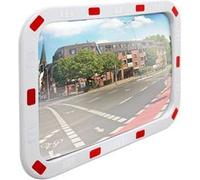 ECD Germany Miroir de Circulation Convexe - 40 x 60 cm - en Plastique ABS - Rétroviseur de Rue - avec Réflecteurs - Support Inclus - Miroir de Signalisation - Miroir de Sécurité - Forme Rectangulaire