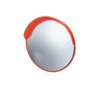 Miroir convexe rétroviseur de rue sécurité routière 43 cm support pivotant rouge