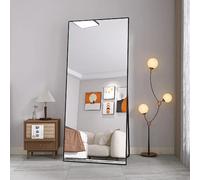 Miroir corps complet - Superaly - 180×80cm - avec cadre en alliage d'aluminium - noir