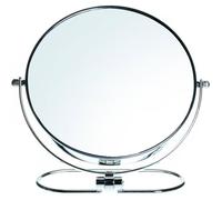 Miroir Cosmétique Double Face - 1 Unité - Métal Chromé - Rotation 360° et Grossissement 10x - Pour Maquillage et Salle UMD MUSICAL