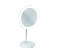 Miroir cosmétique LED Kludi VELA R 5899553F, grossissement x3, sur pied, blanc mat